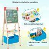 Dětská oboustranná tabule s rolí papíru a odkládacím košem, přírodní