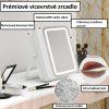 Kosmetické zrcátko s LED osvětlením, stmívatelné, 25 x 30 cm