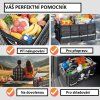Organizér do kufru auta, skládací, černý, 63 l