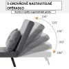 Rozkládací křeslo na spaní, polohovatelné, samet, šedé