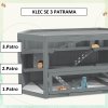 Klec pro hlodavce, 3-patrová s plnou výbavou, šedá