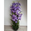 Umělá květina Orchidea v květináč 120 cm, fialová