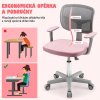 Dětská otočná židle s područkami, růžovo-šedá
