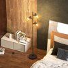 Stojací lampa se 3 samostatně ovládanými svítidly, černá, 169 cm