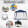 Zahradní altán s moskytiérou modrý 3 x 3 m