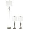Sada lamp, 1 stojací a 2 stolní, stříbrno-bílá