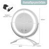 Kosmetické zrcadlo s LED osvětlením, stmívatelné, bílé, průměr 30 cm