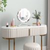 Kosmetické zrcadlo s LED osvětlením, stmívatelné, bílé, průměr 30 cm