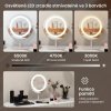 Kosmetické zrcadlo s LED osvětlením, stmívatelné, bílé, průměr 25 cm