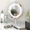 Kosmetické zrcadlo s LED osvětlením, stmívatelné, bílé, průměr 25 cm