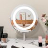 Kosmetické zrcadlo s LED osvětlením, stmívatelné, bílé, průměr 25 cm