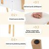 Toaletní kosmetický stolek s LED osvětlením a taburetem, dřevěný, bílý