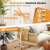Počítačový stůl na kolečkách nastavitelný, přírodní-bílý