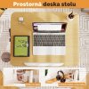Počítačový stůl na kolečkách nastavitelný, přírodní-bílý