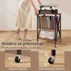 Mobilní stojan na gramofon a desky, rustikální