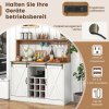 Kuchyňský příborník s zásuvkami 220 V a USB porty, 128 x 40 x 120 cm