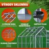 Kompletní skleníkový set se 2 otvírači oken a základnou 250 x 190 cm