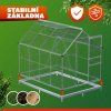Kompletní skleníkový set se 2 otvírači oken a základnou 250 x 190 cm